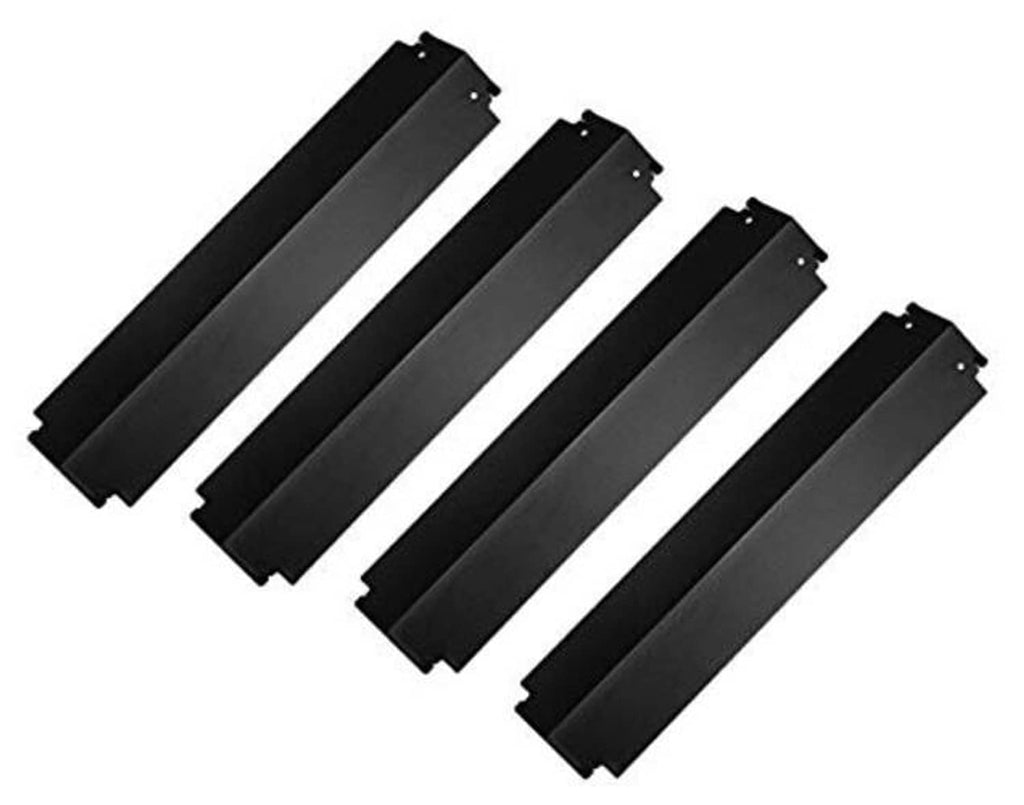 Four black-and-gray grill heat deflector bars with mounting tabs