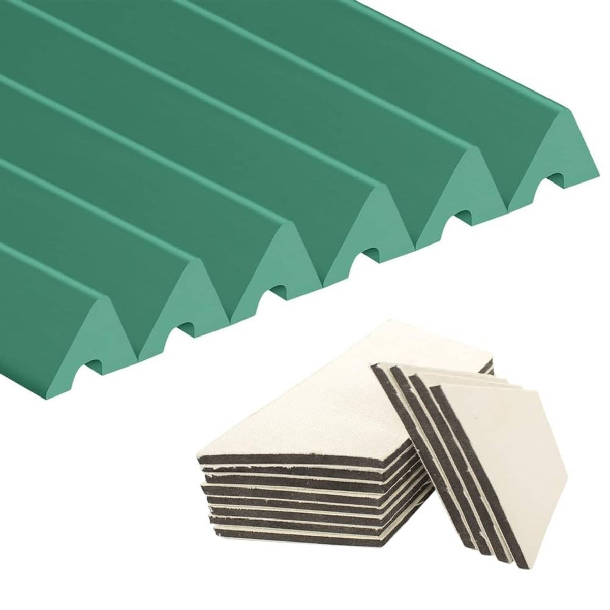 RivetOak Scott Edward Billiards K66 Rubber Bumpers Pool Table Rail Cushions 48", Green