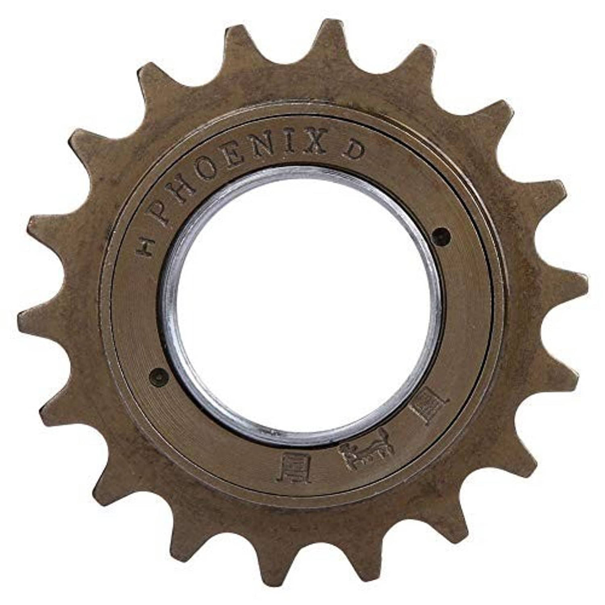 18-tooth freewheel sprocket with embossed PHOENIX branding and silver inner threads