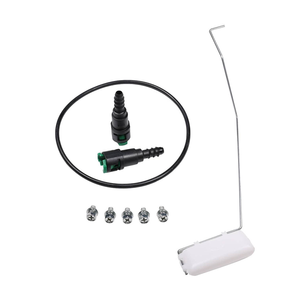 Fuel level sending unit sensor with black seal ring, mounting screws, and fuel line tube