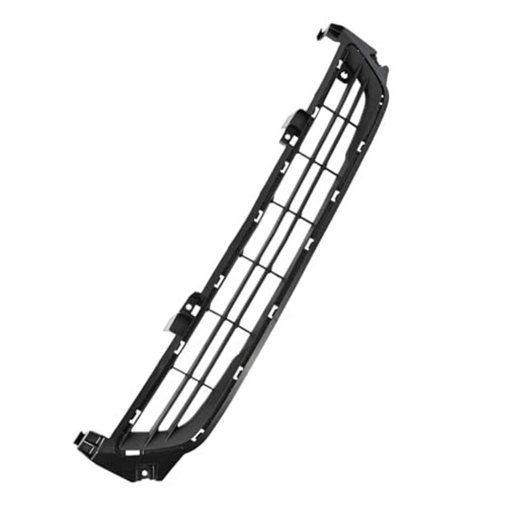 Front bumper lower grille insert with black frame and vertical grille bars