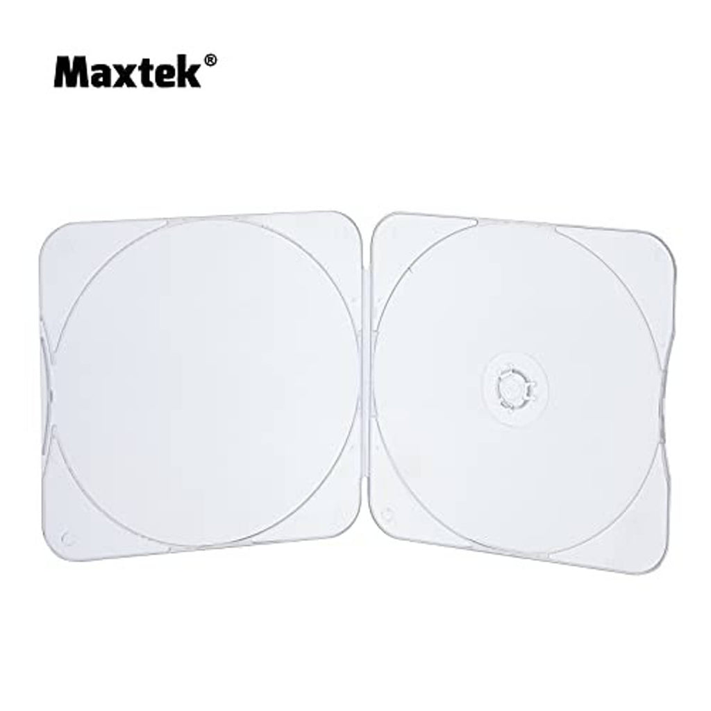 Maxtek clear square CD/DVD clam shell case, two-panel open design