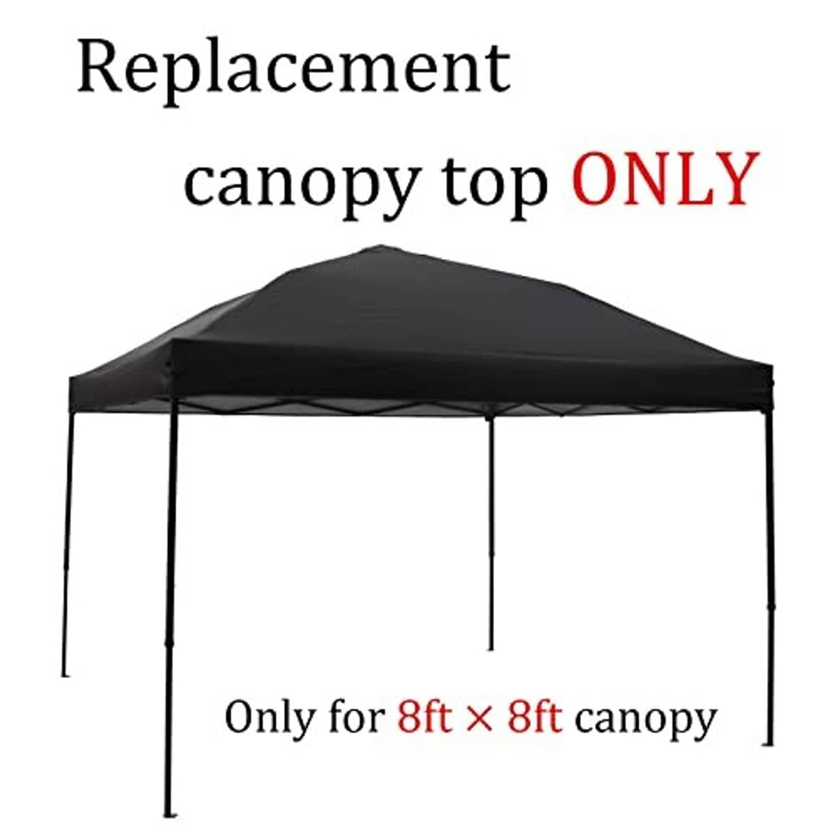 Black replacement canopy top only, sized for 8ft x 8ft pop-up cover