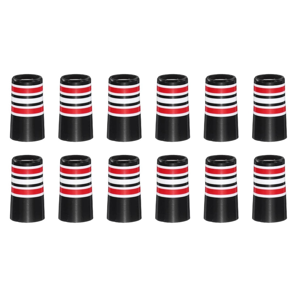 Set of black golf ferrules with red and white striped rings