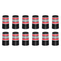 Set of black golf ferrules with red and white striped rings