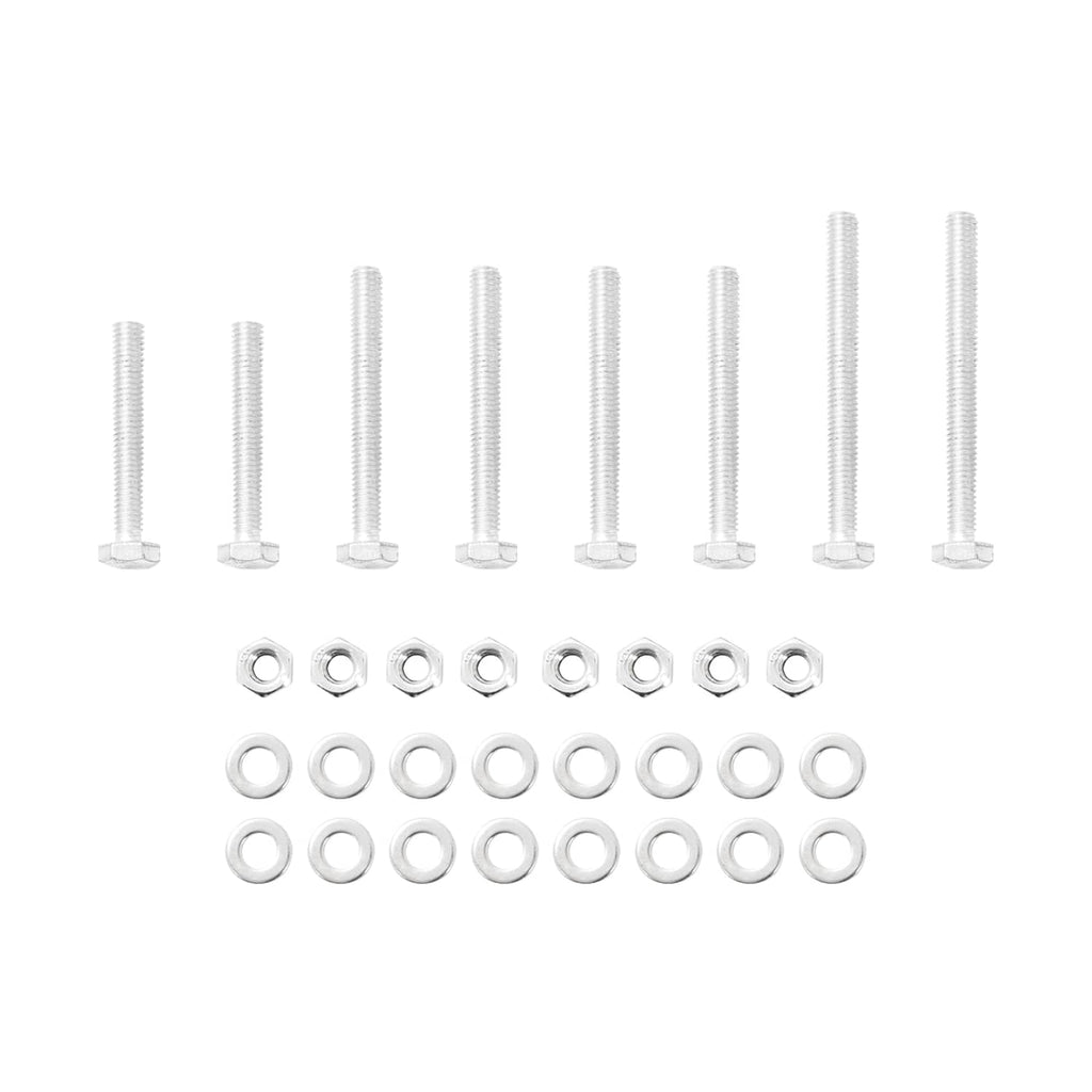 Installation hardware set: screws, washers, and nuts for cargo basket