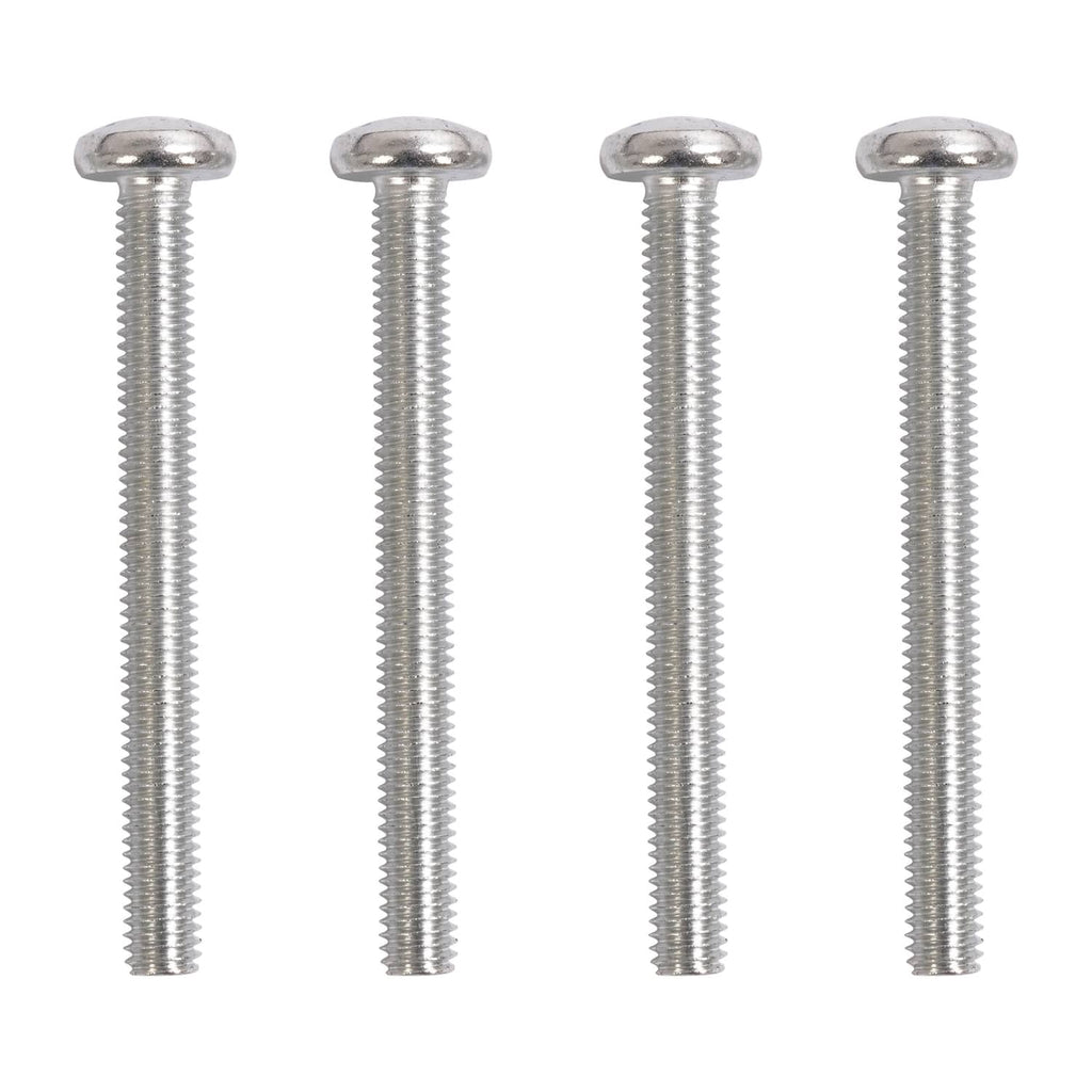 Set of four silver mounting bolts with round heads