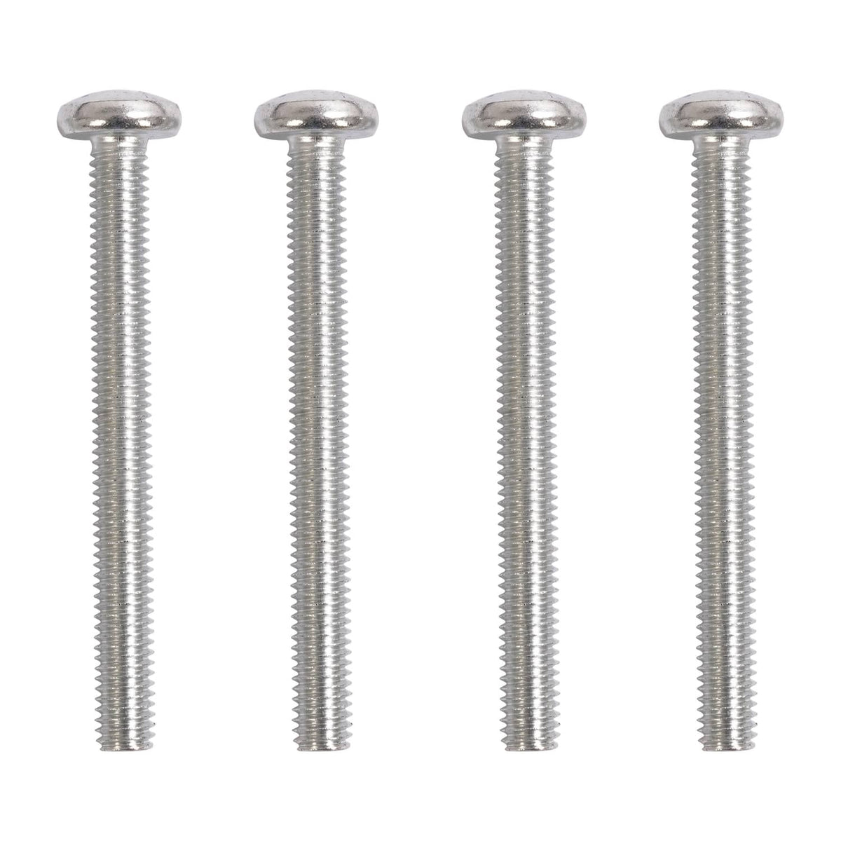 Set of four silver mounting bolts with round heads