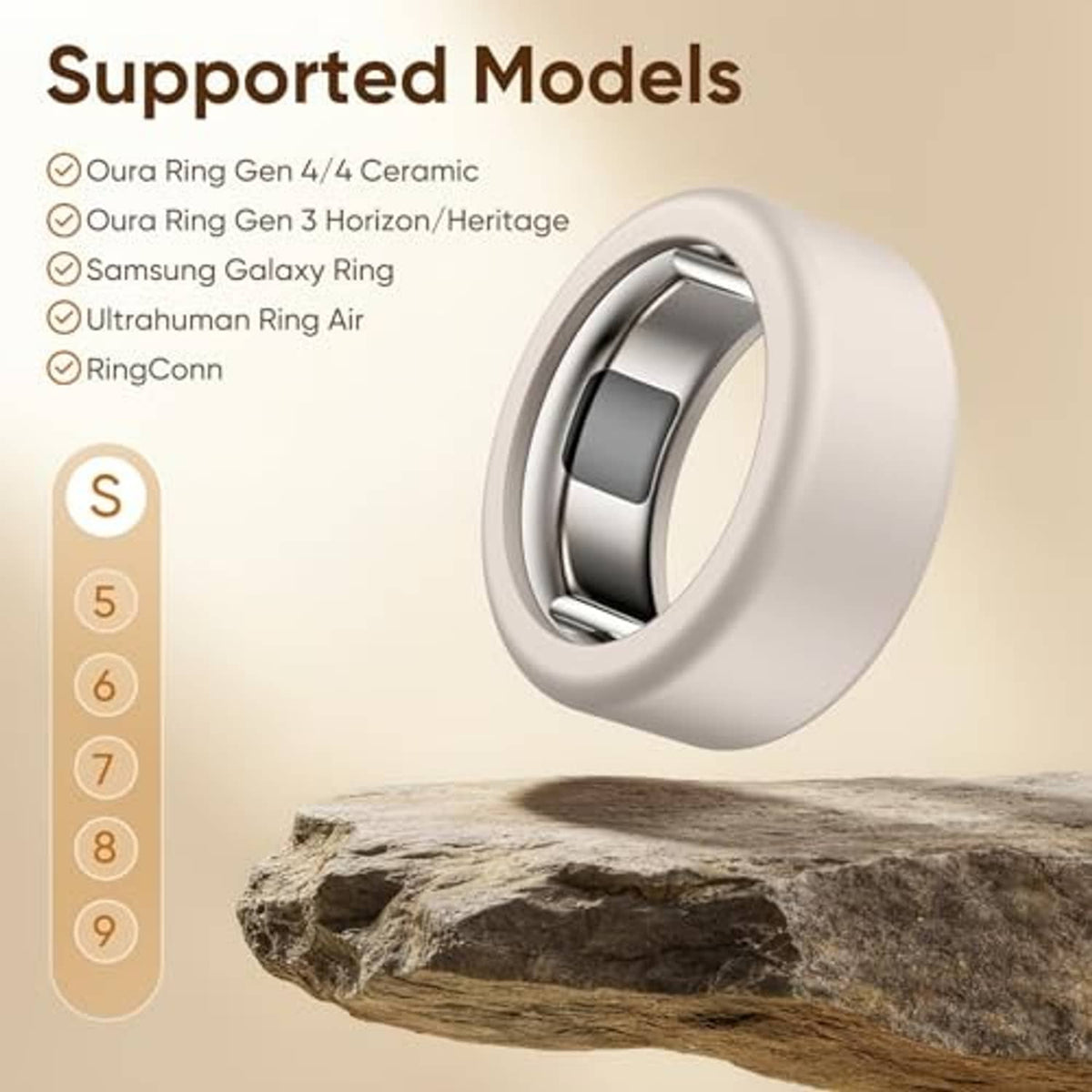 Gray silicone ring cover with metal contacts inside