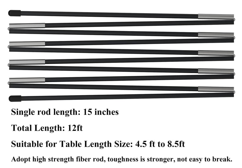Black balloon arch support rods, single rod 15 in, total 12 ft frame kit