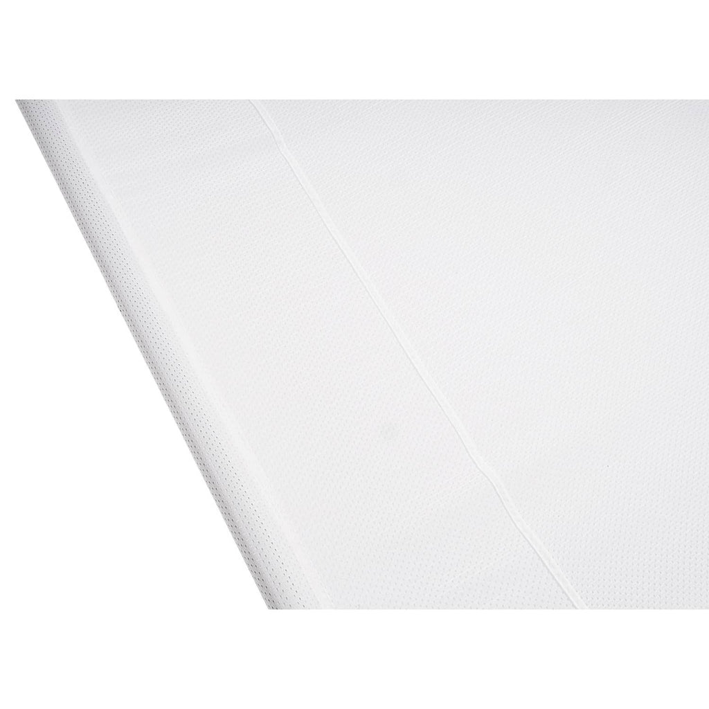 White boat sun shade fabric panel with stitched seam and fine perforations