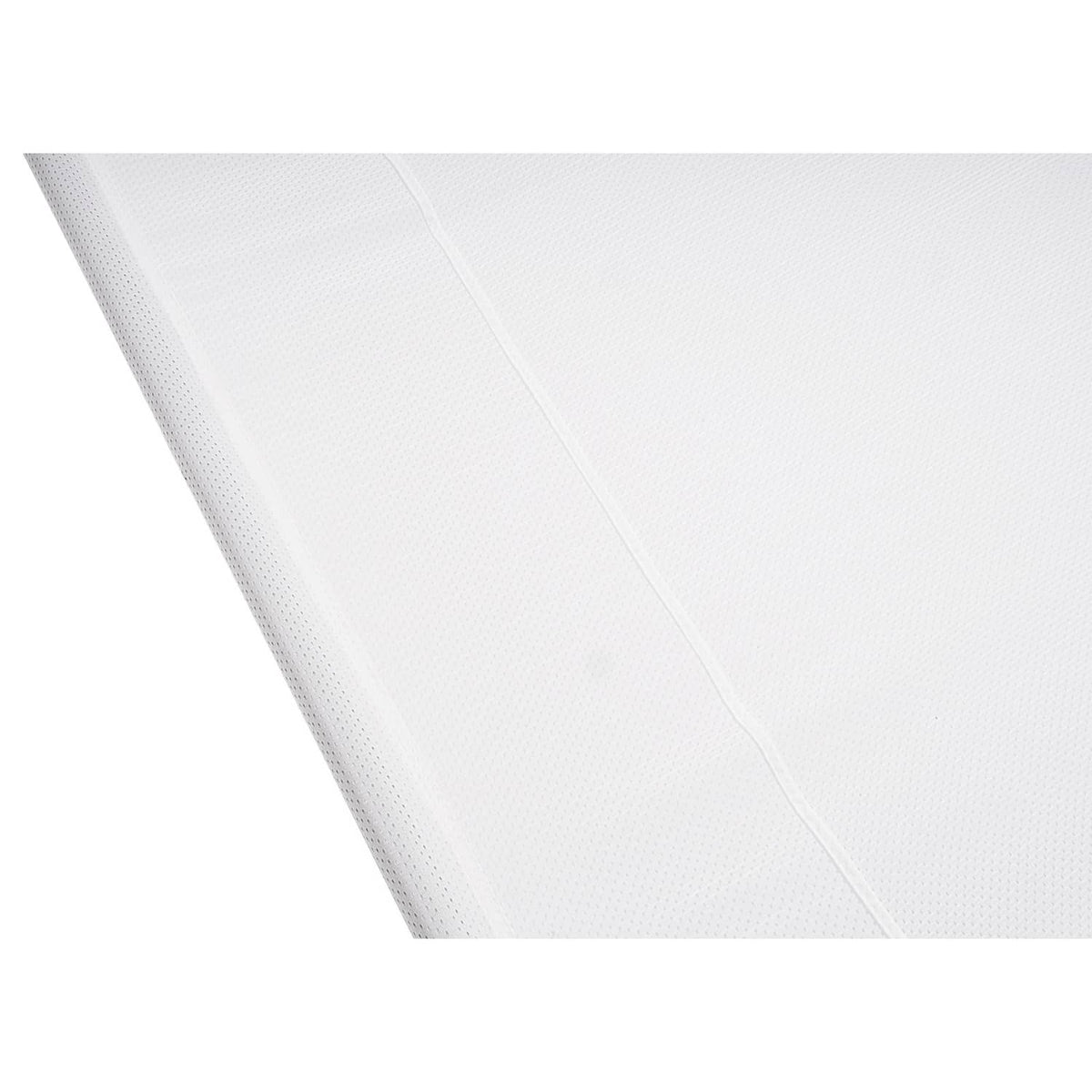 White boat sun shade fabric panel with stitched seam and fine perforations