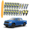 LED interior light kit with multiple blue circuit bulbs and silver caps