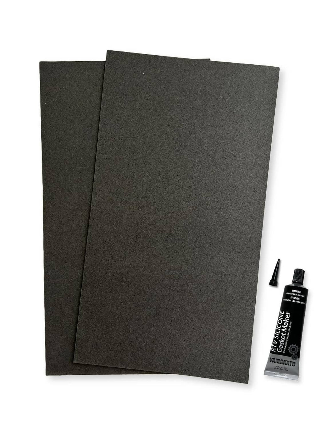 Black non-asbestos gasket sheet material set with RTV sealant tube