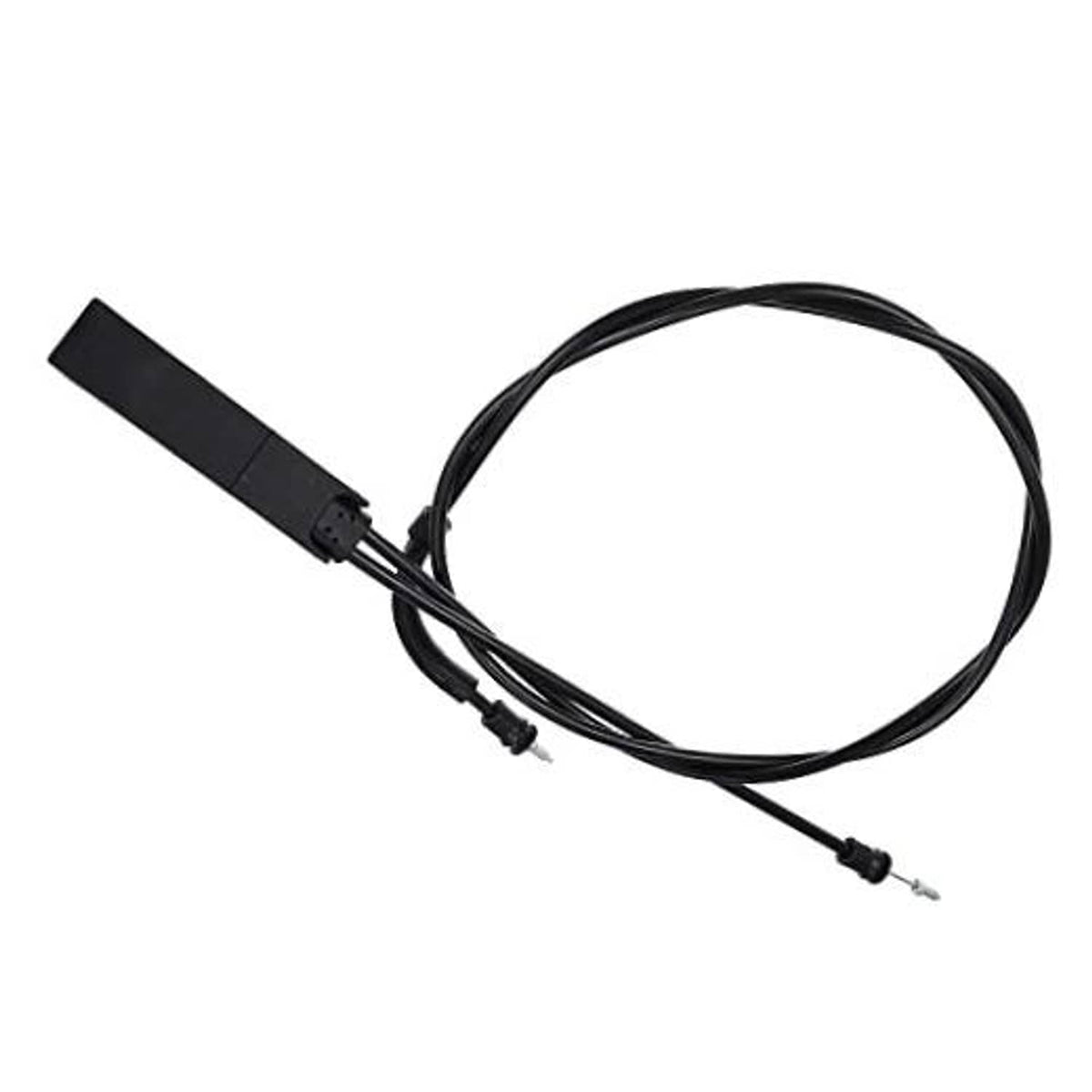 Black hood release cable with plastic handle and two metal connectors