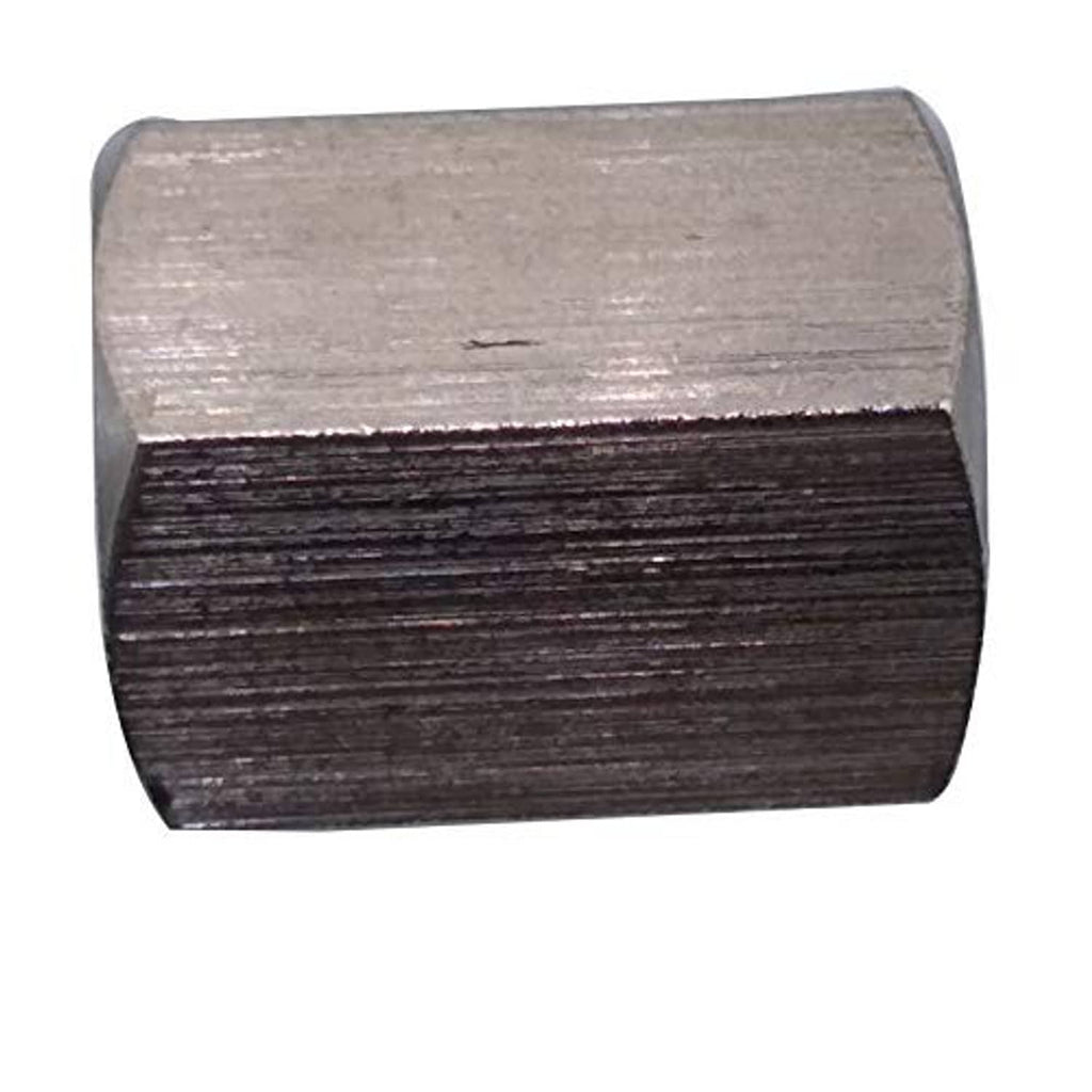 Stainless steel hex coupling connector side profile with threaded end