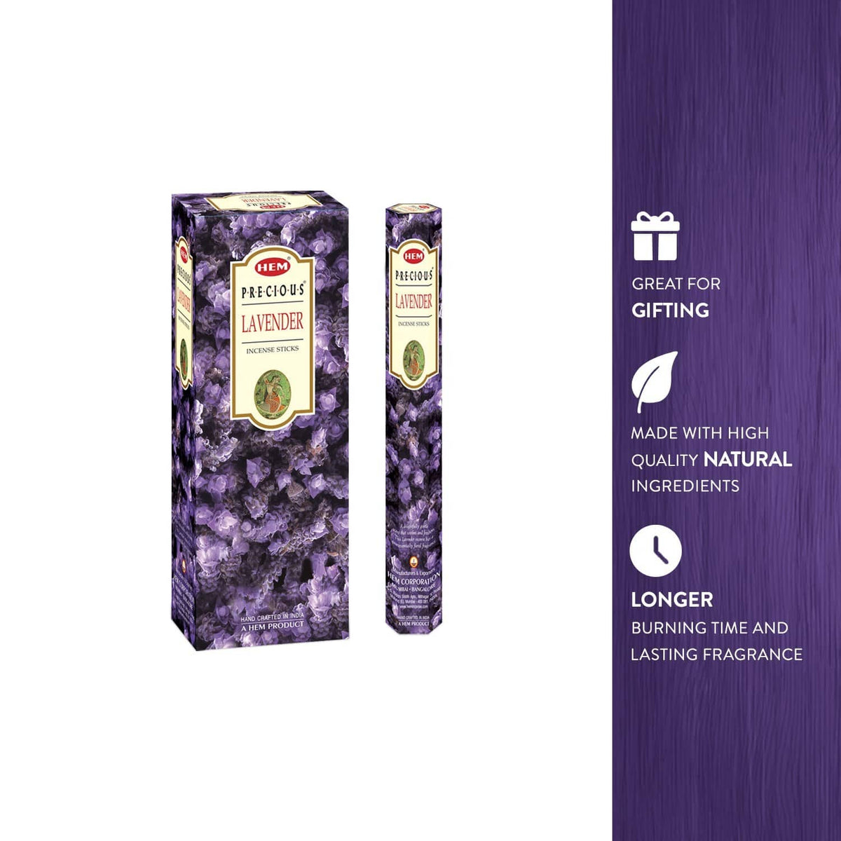 Lavender incense sticks pack with matching slim pack for gifting