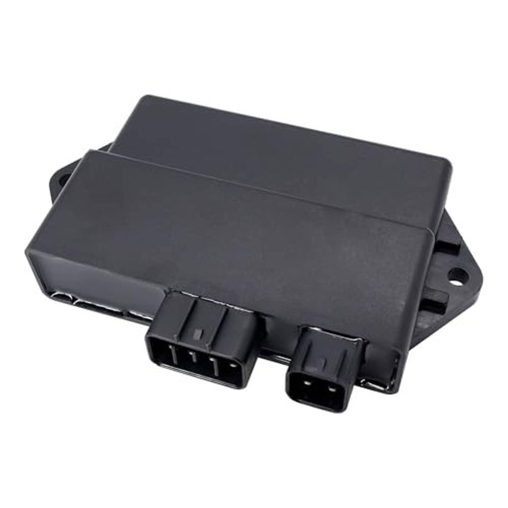 Black CDI ignition module with side mounting tabs and front multi-pin ports