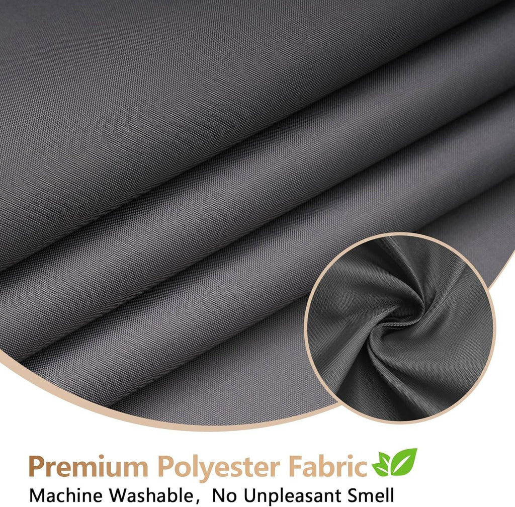 Charcoal gray polyester shower curtain liner fabric with smooth textured weave
