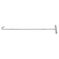 Chrome 5th-wheel pin puller with long bar and L-shaped end, straight handle