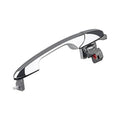 Front right chrome exterior door handle with mounting hardware and latch base