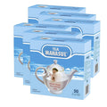 Manasul herbal tea supplement boxes in blue packaging with teapot logo