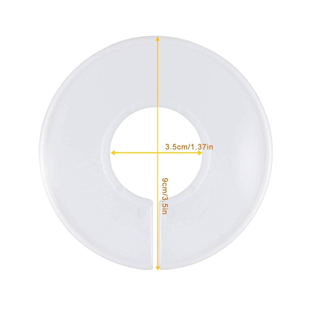 White round clothing rack divider with measurement guide for spacing