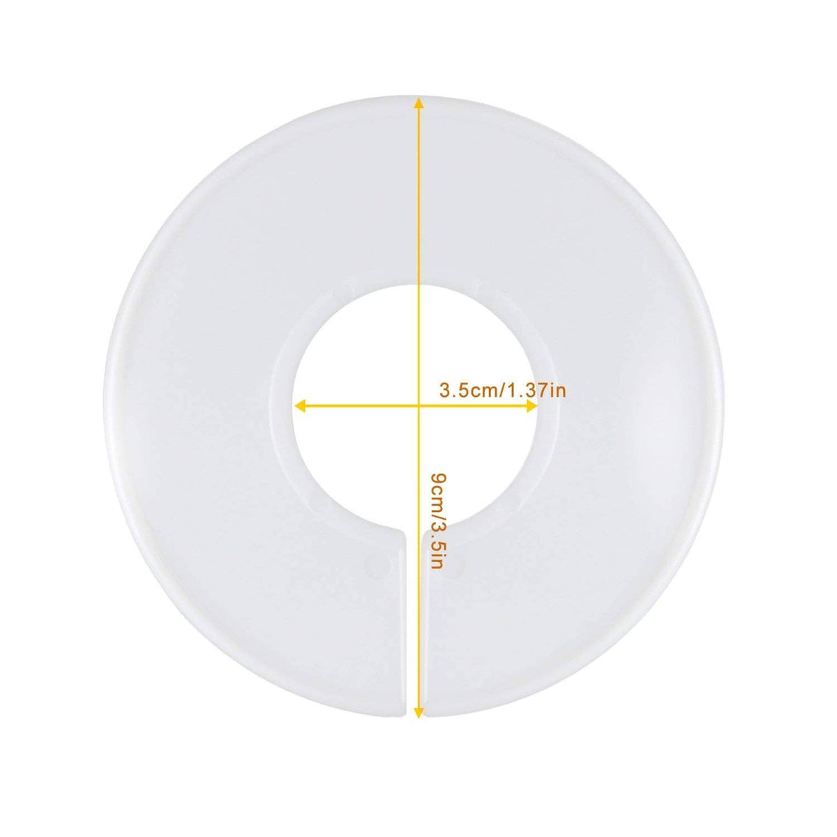 White round clothing rack divider with measurement guide for spacing