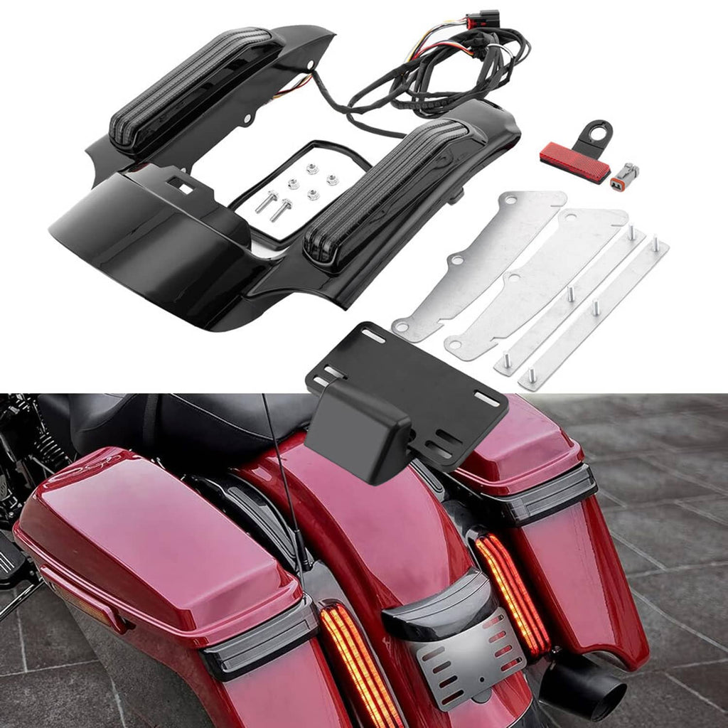 LED rear fender fascia kit with black housings, wiring, and mounting hardware included