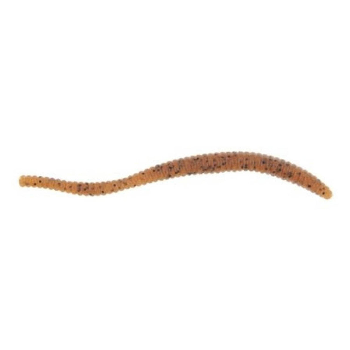 Soft floating trout worm with tan-brown curled body
