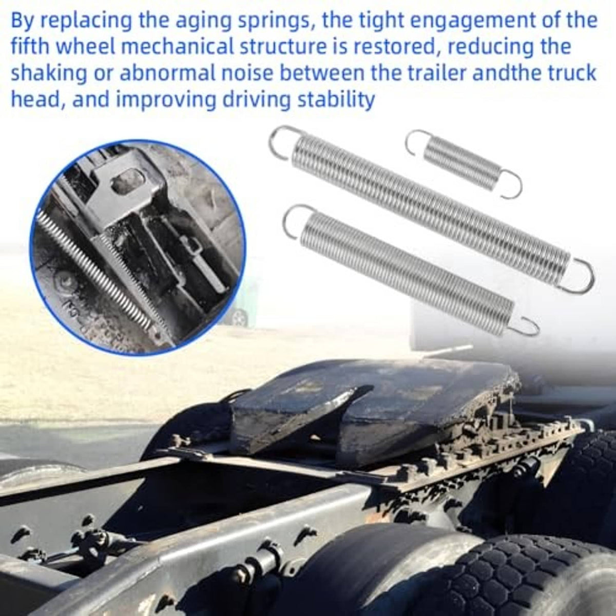Metal coil springs with loop end hooks for fifth-wheel mechanism