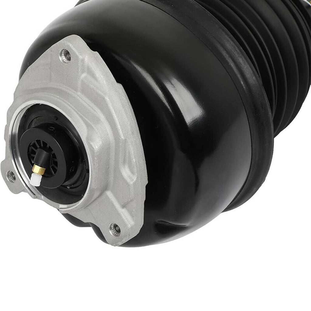 Front air suspension strut assembly head with circular air fitting and black housing