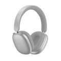 Silver over-ear active noise cancelling headphones with padded earcups and headband