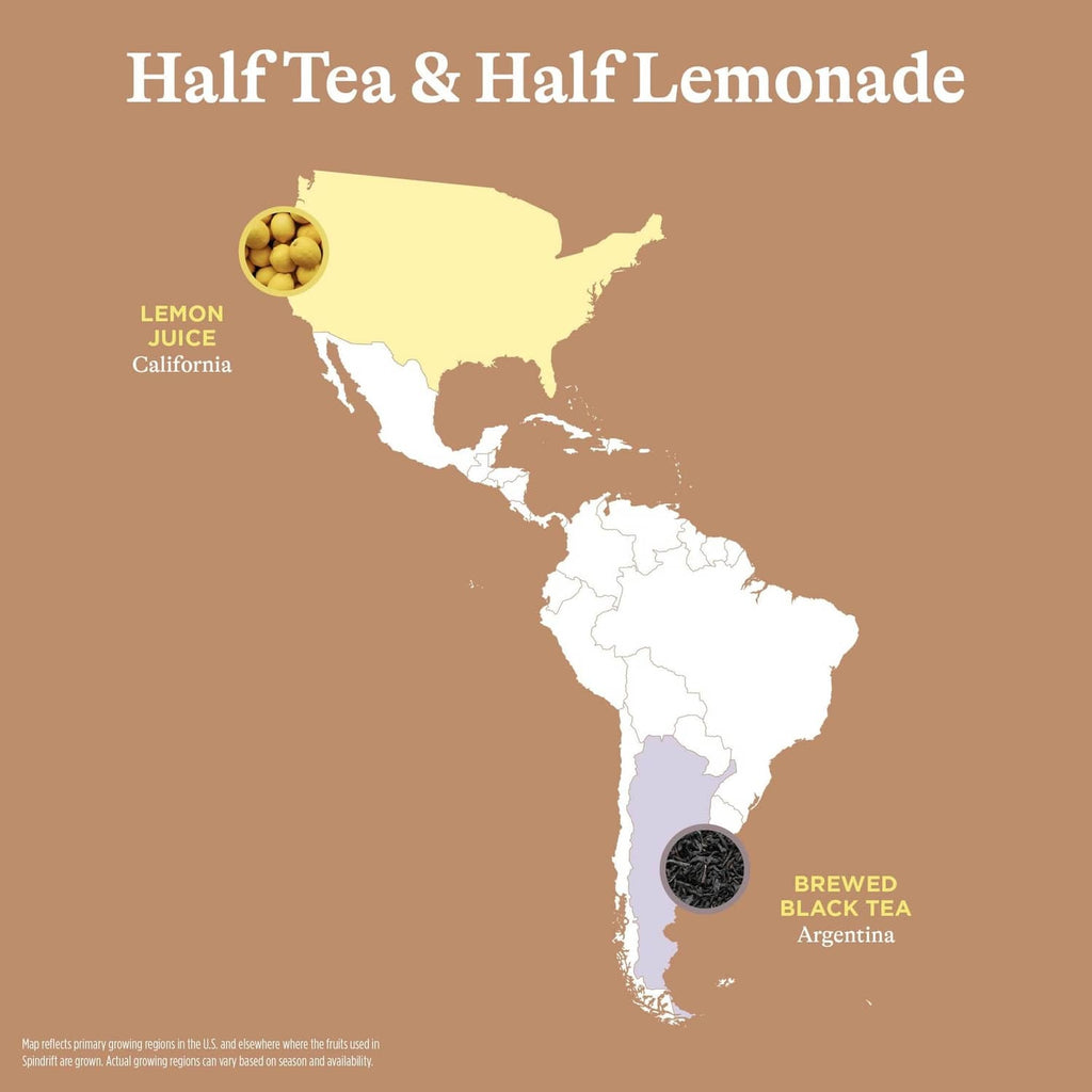 Half tea & half lemonade flavor graphic showing lemon juice and brewed black tea