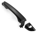 Black front left exterior door handle with button and keyhole bezel
