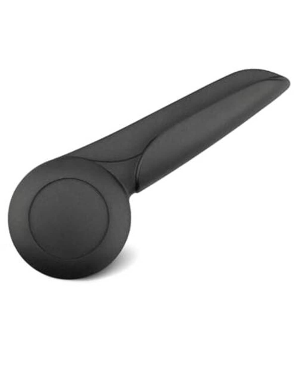 Black seat height adjustment lever with round knob end and curved handle