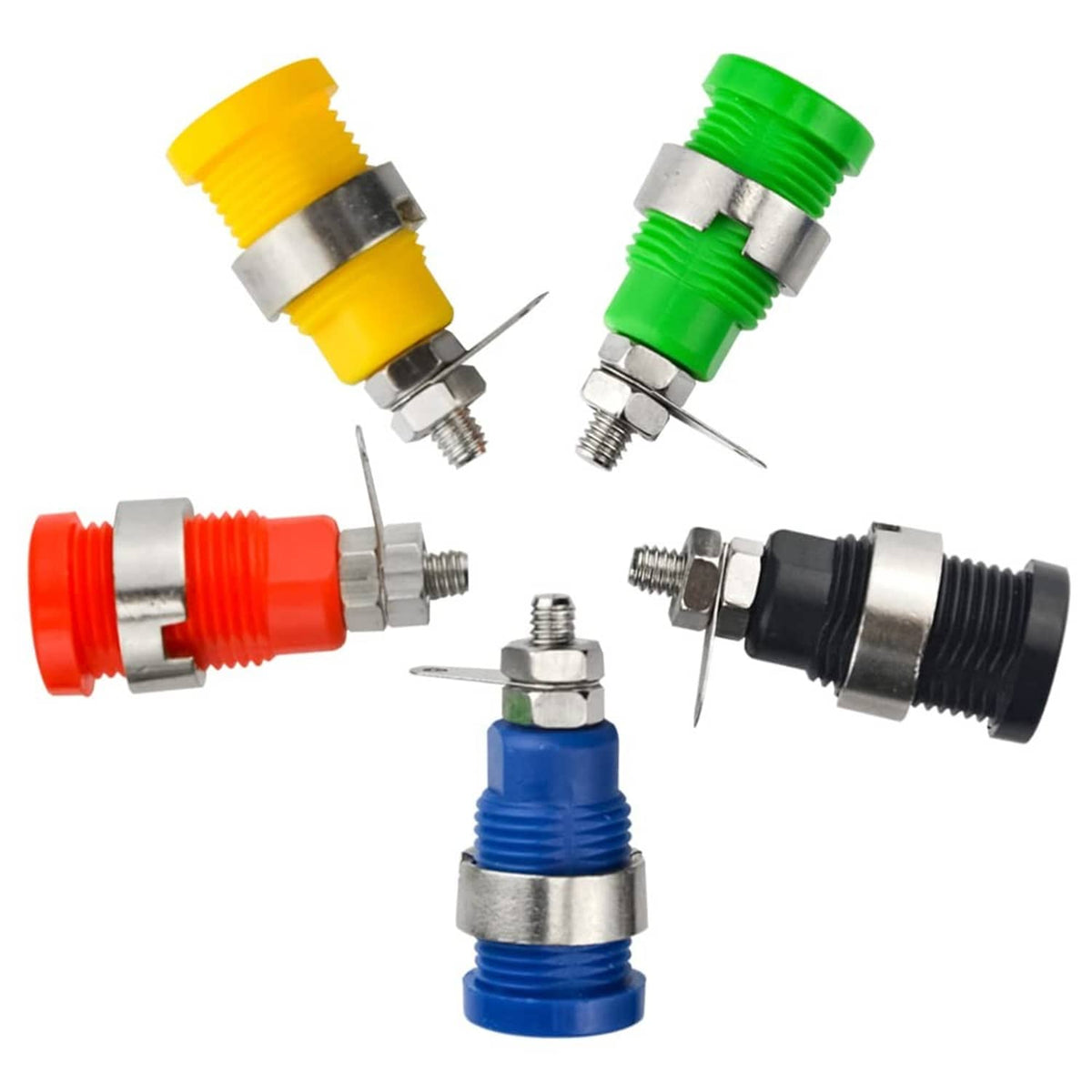 Colored 4mm banana socket binding post female plugs with metal threads