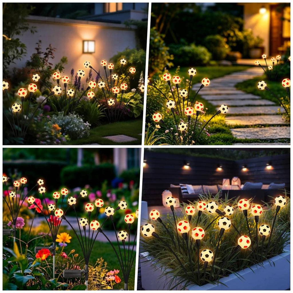 RivetOak ASMAD Solar Lights Outdoor Waterproof 8 World Cup Decor 8 Pack
