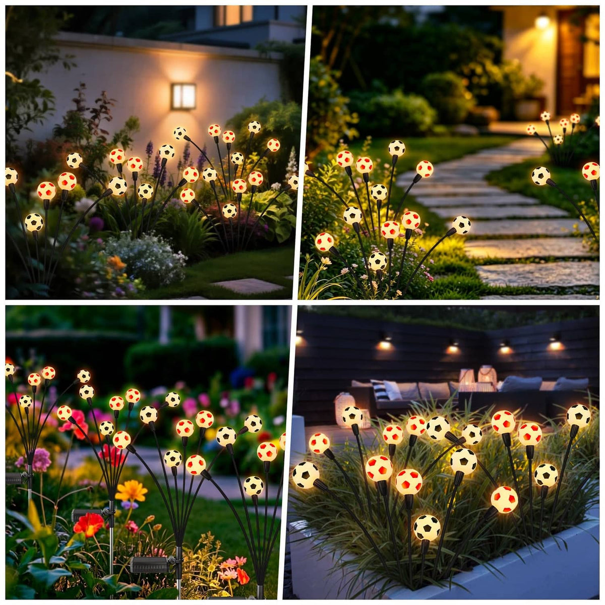 RivetOak ASMAD Solar Lights Outdoor Waterproof 8 World Cup Decor 8 Pack