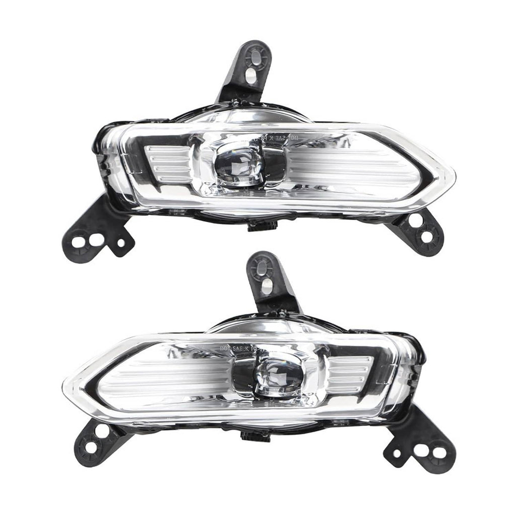 Clear-lens fog light with chrome housing and black base bracket
