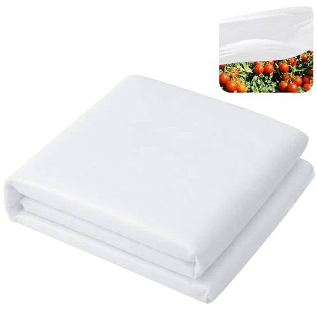 White garden plant sun protection cloth, neatly folded nonwoven fabric sheet