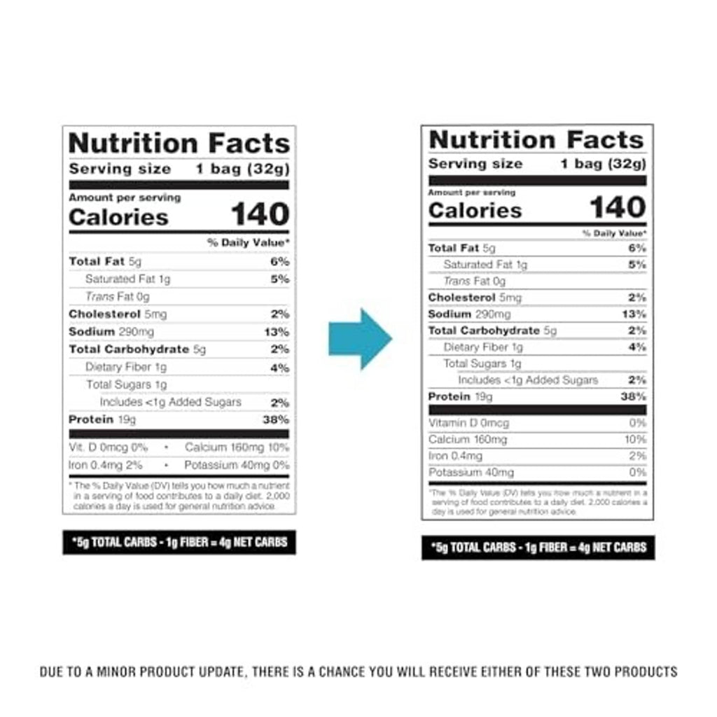 Nutrition facts panels for Quest tortilla style protein chips, 1 bag (32g)