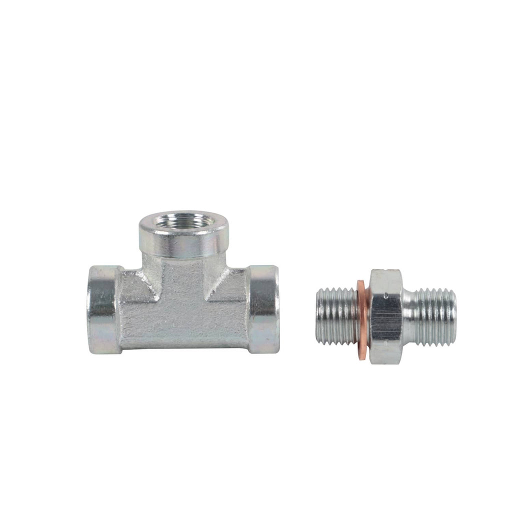 Metal IPR air test fitting with threaded connector and sealing ends