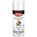 Gloss white spray paint + primer can with KRYLON ColorMaxx label