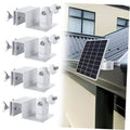 4-pack white solar panel gutter mount brackets with adjustable elbow design