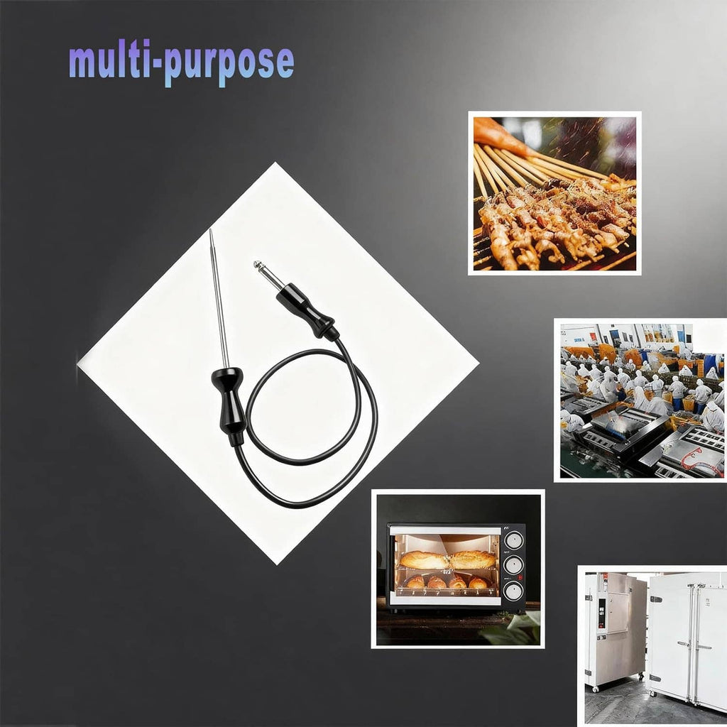 Wolf oven temperature probe kit with stainless rod and coiled black cable