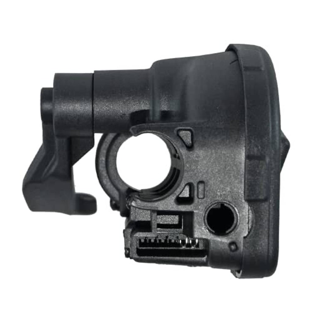 Thumb throttle control lever assembly, dark housing with ringed connector opening