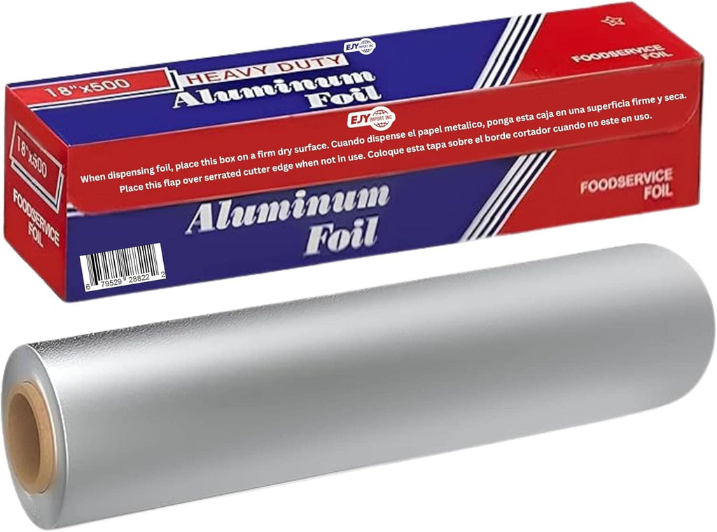 Heavy duty aluminum foil wrap roll with retail box, silver food service foil
