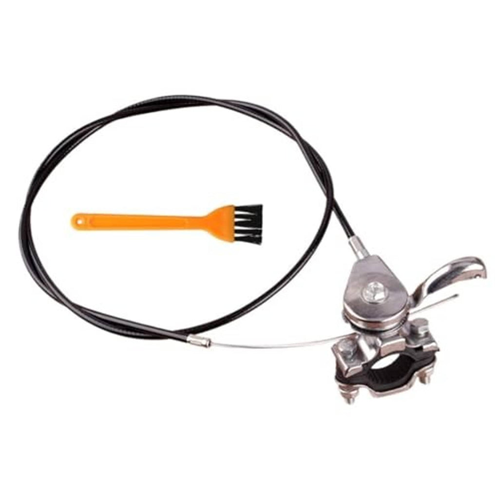 Throttle control lever cable assembly with orange grip and chrome metal lever clamp