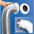 4 in flexible metal dryer vent hose with white quick-release two-piece connector